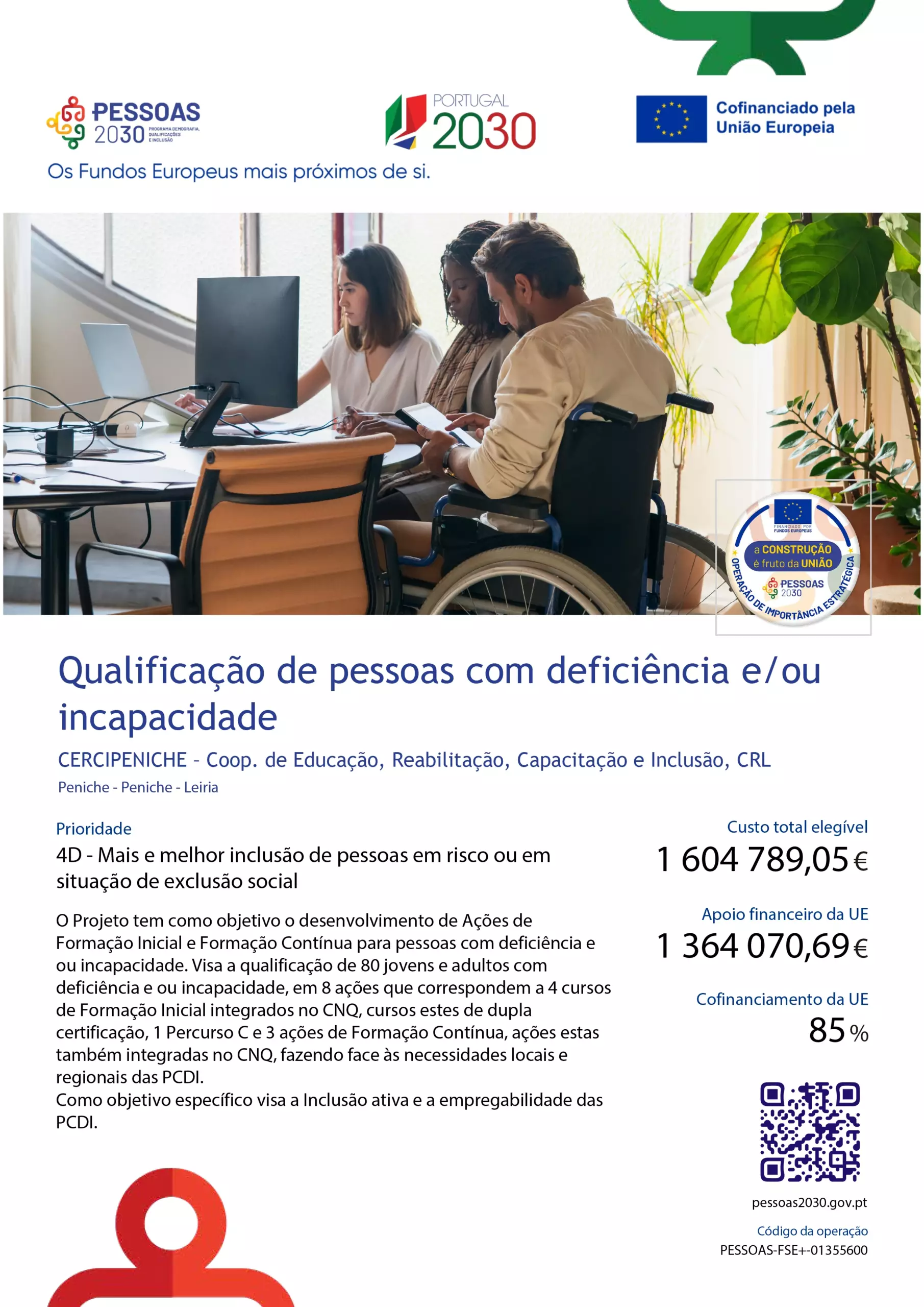 Cartaz de divulgação do projetos 2023, nas cores branca e azul, foto com grupo de pessoas. Elementos gráficos e logotipos.