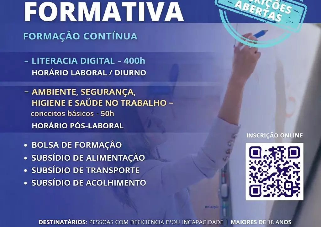 Oferta Formação Continua Creap-Cercipeniche 2026 Literacia Digital e Ambiente, Segurança, Higiene e Saúde no Trabalho